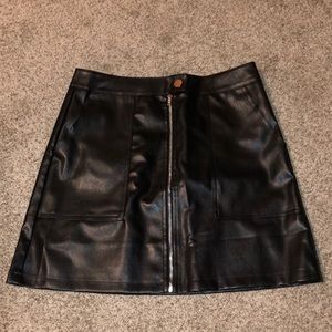 Black Leather Mini Skirt from Princess Polly!!